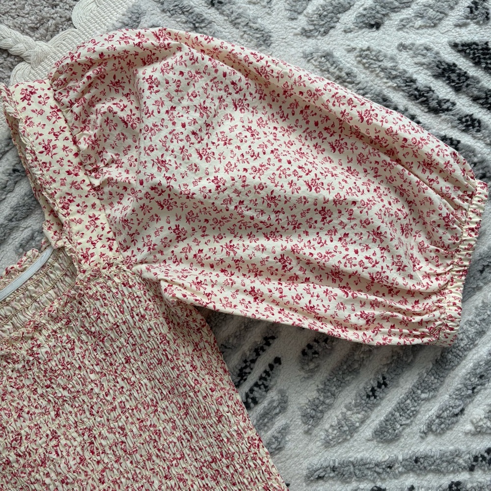 ByTiMo smocked floral puff sleeve dress size M - Picture 7 of 11